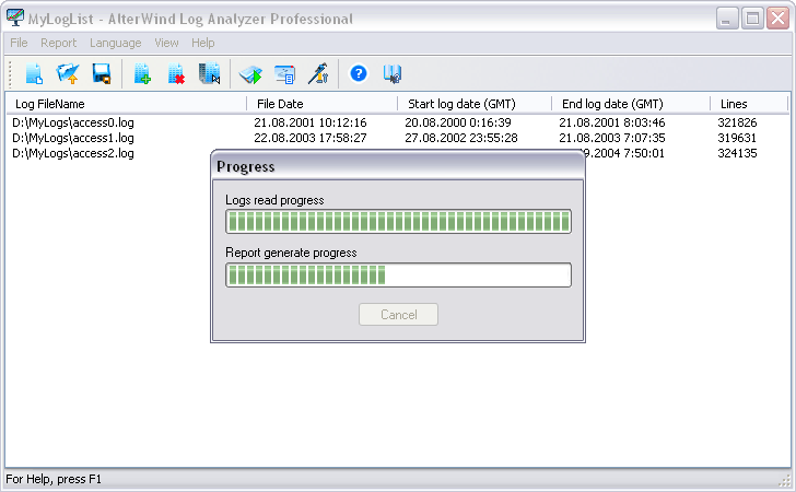 AlterWind Log Analyzer Professional screen shot