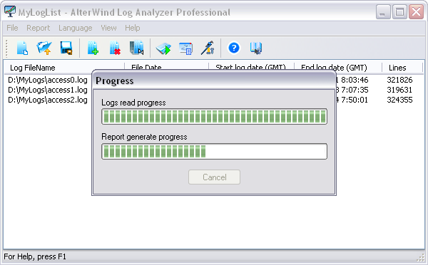 Screenshot of AlterWind Log Analyzer 2.0